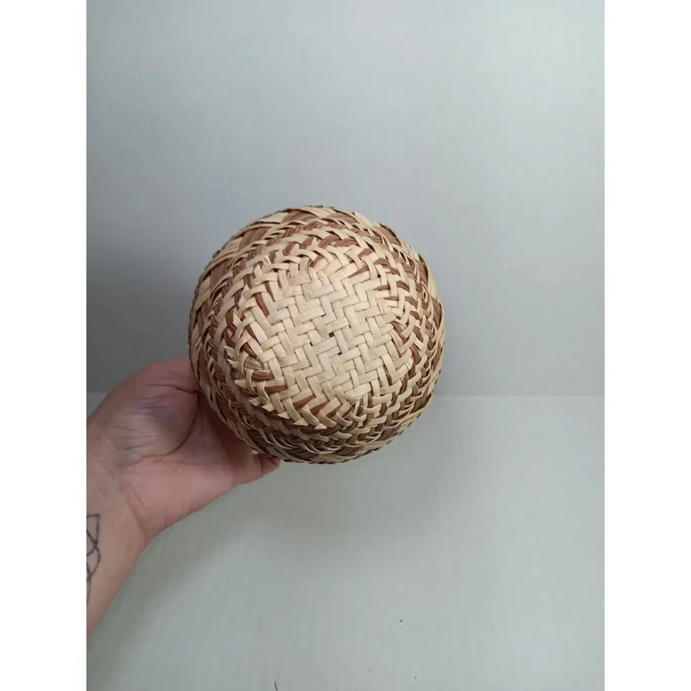 Vintage Tarahumara Indian Hand Woven Weave Pine Needle Vase Basket